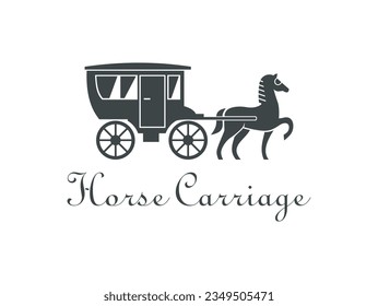 Horse Carriage logo vector isolated