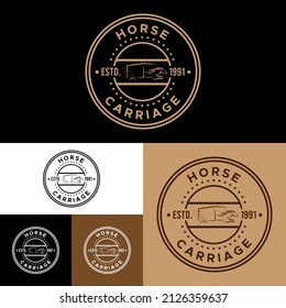 Horse Carriage Logo. Vintage and retro Style. Western theme logo.