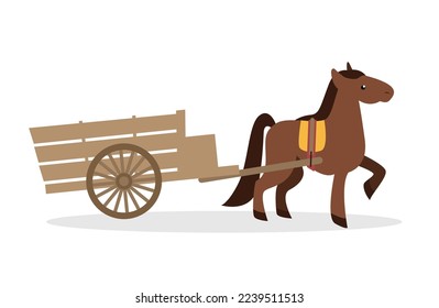 Horse with carriage, side view