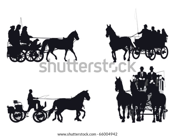 horse and carriage\
silhouette collection