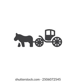 Horse and carriage vector icon. filled flat sign for mobile concept and web design. Horse-Drawn Carriage glyph icon. Symbol, logo illustration. Vector graphics