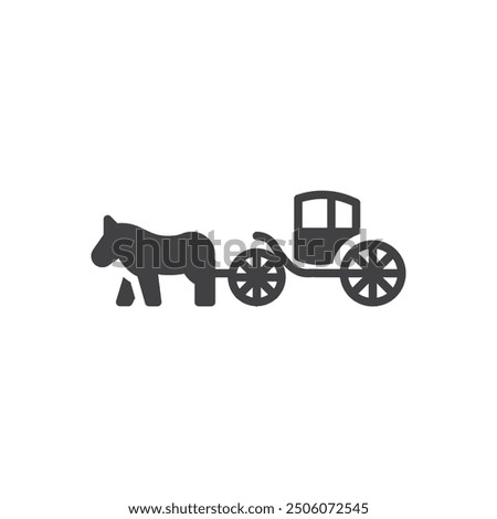 Horse and carriage vector icon. filled flat sign for mobile concept and web design. Horse-Drawn Carriage glyph icon. Symbol, logo illustration. Vector graphics