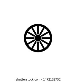 Horse Carriage Wheels Silhouette Vector