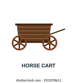 Horse Cart flat icon. Color simple element from wild west collection. Creative Horse Cart icon for web design, templates, infographics and more