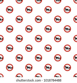 Horse cart is prohibited pattern seamless in flat style for any design