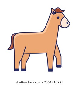 horse cartoon animal icon isolated