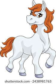 A horse cartoon cute animal character mascot illustration