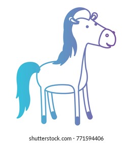horse cartoon in degraded blue to purple color contour