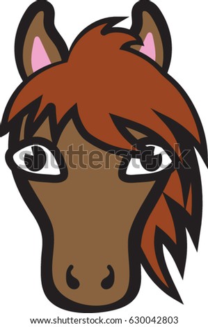 Horse Cartoon Face Icon Vector Illustration Stock Vector (Royalty Free