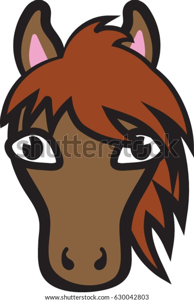 Horse Cartoon Face Icon Vector Illustration Stock Vector (Royalty Free ...