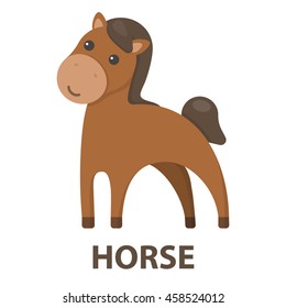 Horse cartoon icon. Illustration for web and mobile.