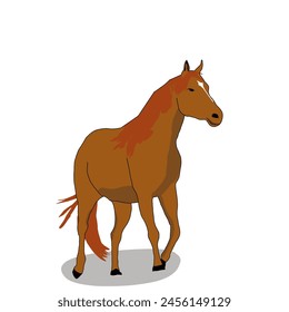 Horse cartoon icon vector simple design