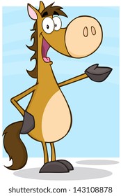 Horse Cartoon Mascot Character. Vector Illustration