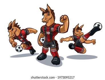 horse cartoon mascot for soccer team