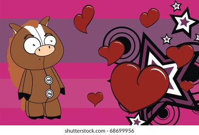 horse cartoon valentine background in vector format very easy to edit