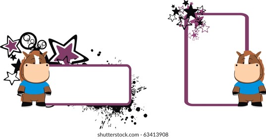 horse cartoon in vector format very easy to edit