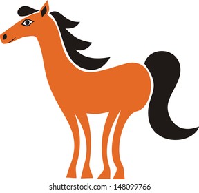 Horse cartoon vector illustration