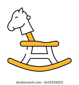 horse chair kid bedroom line icon vector. horse chair kid bedroom sign. isolated symbol illustration