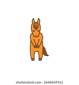 Horse Character Deep Bow Pose – Illustration for Year of the Horse 2026