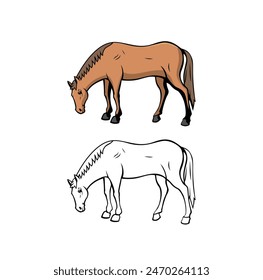 Horse Character Design Illustration vector eps format , suitable for your design needs, logo, illustration, animation, etc.