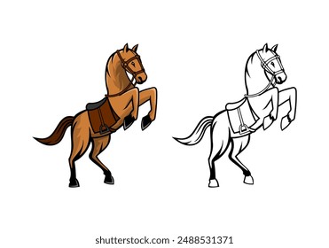 Horse Character Design Illustration vector eps format suitable for your design needs logo illustration animation etc