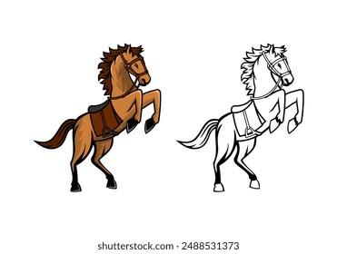 Horse Character Design Illustration vector eps format suitable for your design needs logo illustration animation etc