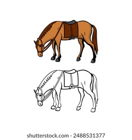 Horse Character Design Illustration vector eps format suitable for your design needs logo illustration animation etc