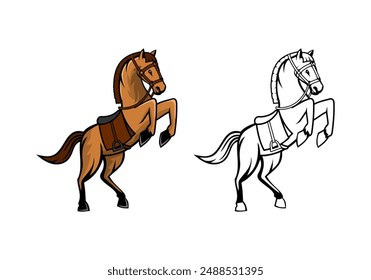 Horse Character Design Illustration vector eps format suitable for your design needs logo illustration animation etc