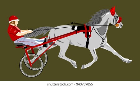 horse chariot carrying a rider