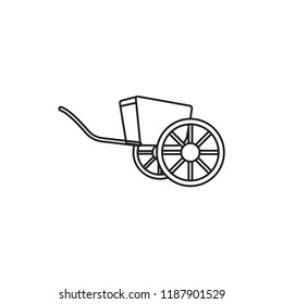 horse chariot icon outline