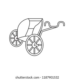horse chariot icon outline