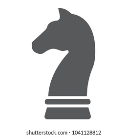 Horse chess glyph icon, development and business, strategy sign vector graphics, a solid pattern on a white background, eps 10.