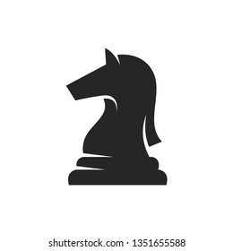 Horse chess icon in black and white. Vector illustration.