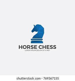 Horse Chess icon illustration. Horse symbol. Flat design with low poly style.
