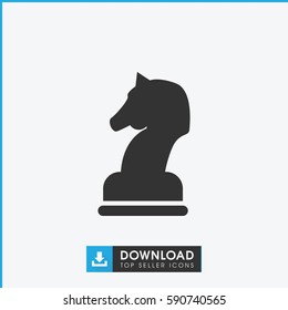 horse chess icon. Simple filled horse chess vector icon. On white background.