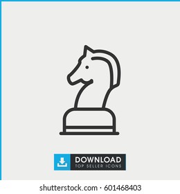 horse chess icon. simple outline horse chess vector icon. on white background.