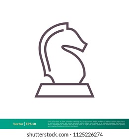 Horse Chess Icon Vector Logo Template Illustration Design. Vector EPS 10.