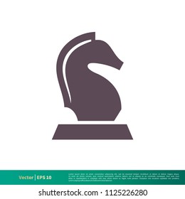 Horse Chess Icon Vector Logo Template Illustration Design. Vector EPS 10.