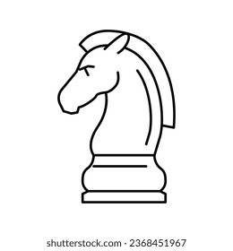 horse chess line icon vector. horse chess sign. isolated contour symbol black illustration