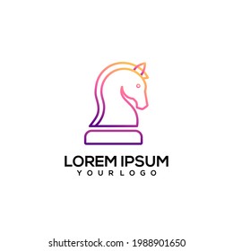 Horse chess logo colorful illustration Vector