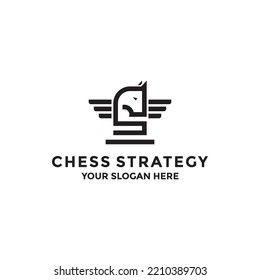 Horse Chess Logo Design Template 