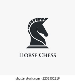 Horse chess logo design vector