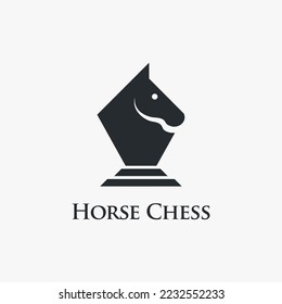 Horse chess logo design vector