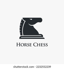 Horse chess logo design vector