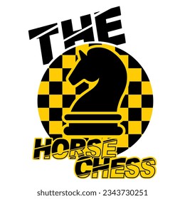 the horse chess logo icon design yellow monogram simple background other screen printing