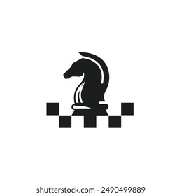 horse chess logo icon vector design concept template