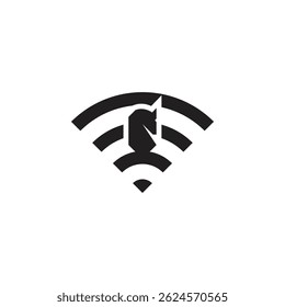 horse chess and network  icon logo design illustration