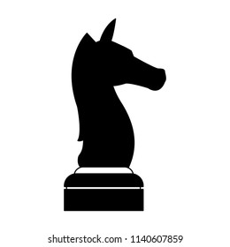 Horse chess piece in black and white
