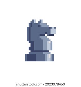 Horse chess piece icon. Chess application. Pixel art style. 8-bit video game sprite. Game assets. Isolated abstract vector illustration.