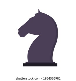 Horse chess piece. One rook silhouette as a symbol, an element of business strategy Graphic icon for the game, the emblem of achieving the goal in the project. Vector illustration